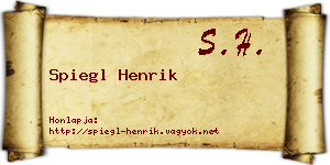 Spiegl Henrik névjegykártya